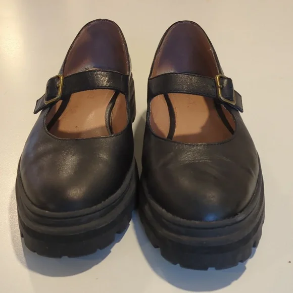 Madewell Black Leather Mary Jane Flats - Picture 6 of 8